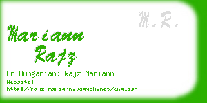 mariann rajz business card